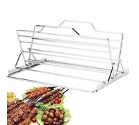 Yiohejy Grille à rôtir de poulet en forme de V, plateau à dinde réglable pour four, grille à rôtir en acier inoxydable, support de rôtissage de côtes, support de grill, gadgets pour la cuisson au four