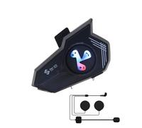 Yiohejy Kit Intercom pour Casque Moto,Système Intercom Intégré pour Casque - Assistance Vocale Lumières Colorées Étanche Réduction de Bruit Écouteurs pour Moto Scooter des Neiges Hommes Femmes