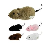 Yiohejy Lot de 4 souris pour chat - Jouet de chasse en peluche à remonter - Souris de course à pied mécanique - Souris interactive réaliste pour chat - Pour jouer à l'intérieur et à l'extérieur
