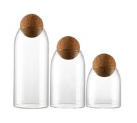 Yiohejy Pots en Verre - Récipient Hermétique pour Sel - 3 Pièces Pot de Stockage avec Couvercle pour Sucre Bonbons Grains de Café Thé en Vrac Épices Cuisine Chambre Salon Bureau Propriétaires