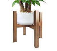Yiohejy Support pour d'intérieur - Support en bois à largeur réglable - Support moderne pour d'intérieur du milieu du siècle, pour salon, maison, coin de sol, terrasse, jardin, balcon