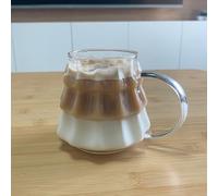 Yiohejy Tasses à café en forme d'arbre de Noël, 350 ml, tasse à lait transparente avec poignée, passe au lave-vaisselle, boissons chaudes ou froides, thé, lait