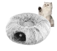 Yiohejy Tunnel Lit Donut Chat,2 en 1 Niche Douce et Chaude pour Chaton,Lit Chaud Pour Le Sommeil Du Chat | Pour Maîtres d'Animaux en Temps Froid : Intérieur, Maison, Bureau, Chambre, Salon, Sommeil et
