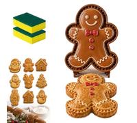 yiokeo 9-Design Christmas Mini Pie Molds Collection, Reusable Holiday Mini Pie Molds for Baking,DIY Christmas Baking Set with Santa, Snowman, Reindeer Tree, for Fruit Desserts (1PCS-b)