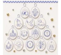 yiokeo Beginner-Friendly DIY Heirloom Oval Embroidery Ornament Kit Collection,Hand Embroidery Christmas Ornaments Kit with Tools & Guide, for Holiday Decor or Gifts (Style K)