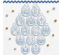 yiokeo Beginner-Friendly DIY Heirloom Oval Embroidery Ornament Kit Collection,Hand Embroidery Christmas Ornaments Kit with Tools & Guide, for Holiday Decor or Gifts (Style E)