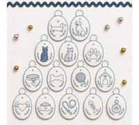 yiokeo Beginner-Friendly DIY Heirloom Oval Embroidery Ornament Kit Collection,Hand Embroidery Christmas Ornaments Kit with Tools & Guide, for Holiday Decor or Gifts (Style L)