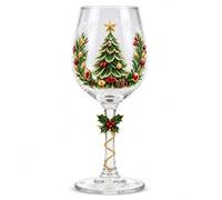 yiokeo Christmas Glasses Drinking, Christmas 3D Wine Glass Collection Gift Box Set with Snowflake Decor, Cocktail Compatible, Table Decor, for Wine, Cocktails, Holiday Party (Style B)