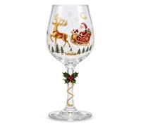 yiokeo Christmas Glasses Drinking, Christmas 3D Wine Glass Collection Gift Box Set with Snowflake Decor, Cocktail Compatible, Table Decor, for Wine, Cocktails, Holiday Party (Style E)