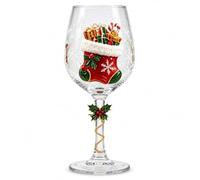 yiokeo Christmas Glasses Drinking, Christmas 3D Wine Glass Collection Gift Box Set with Snowflake Decor, Cocktail Compatible, Table Decor, for Wine, Cocktails, Holiday Party (Style D)