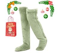 yiokeo Goose down Knee Socks for Christmas,Goose Down Long Tube Socks Soft Comfortable,Leg Warmers Fluffy for Cold Weather (12)