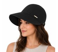 yiokeo Wide Brim Sun Visor Hat for Women, Foldable Ponytail Opening Cap | Lightweight Breathable Baseball Cap for Beach, Golf, Hiking, Fishing, Camping, Gardening and Summer Outdoor Travel Activities
