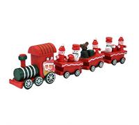 Yiokii Décoration de train de Noël en bois, mini train avec bonhomme de neige pour la maison, la table, les fêtes de Noël, les vacances, les décorations à faire soi-même