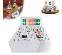 Yiokii Lot de 100 sacs à onigiri triangulaires en plastique pour boules de riz, faciles à déchirer, légers et portables