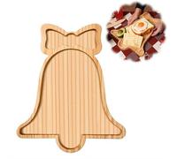 Yiokii Plats de service de Noël, en forme d'arbre de Noël, cloche, ange, plateaux en bois, planches à charcuterie, assiettes en bois, assiettes à fromage, cadeaux pour décorations de fête de Noël