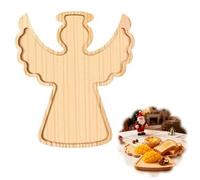 Yiokii Plats de service de Noël, en forme d'arbre de Noël, cloche, ange, plateaux en bois, planches à charcuterie, assiettes en bois, assiettes à fromage, cadeaux pour décorations de fête de Noël