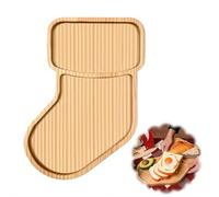 Yiokii Plats de service de Noël, en forme d'arbre de Noël, cloche, ange, plateaux en bois, planches à charcuterie, assiettes en bois, assiettes à fromage, cadeaux pour décorations de fête de Noël