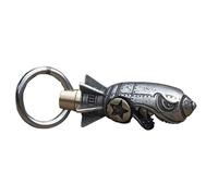 Yiokii Porte-clés motif requin fusée bombe, porte-clés en forme de crâne avec gravure amusante, décapsuleur cool pour homme et femme