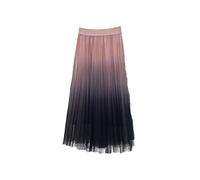 YIOLEAMP Belles Jupes Longues en Tulle de Couleur dégradée, Jupe Maxi plissée Taille Haute coréenne pour Femmes