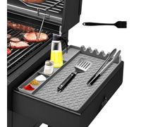 Yiomxhi Tapis de Cuisson pour Barbecue pour Grils à Gaz Tablettes Latérales, Tapis de Spatule en Silicone, Support Outil Barbecue pour Cuisines & Poêles & Grills Comptoirs (Gris)