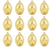 YionZian Lot de 60 breloques ovales en métal Cruz Del Perdon Catolica Virgen De Guadalupe Médaille religieuse de la Virgen Milagrosa pour fabrication de bijoux, Zinc, Pas de gemme