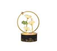 YIORYO Fontaine à Eau de Table d'intérieur à Plusieurs Niveaux en Verre en Forme de Fleur de Lotus