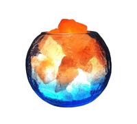 YIORYO Lampe à sel, Aide au Sommeil, Bol en Verre craquelé, veilleuse à intensité Variable, décoration de Chambre à Coucher, Lampe à sel USB de l'himalaya