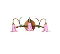 YIORYO Luminaires de Salle de Bain, 3 Lampes Roses avec Abat-Jour en Verre et Base en métal, éclairage de Salle de Bain Moderne au-Dessus du Miroir(Tricolor Light Source)