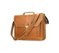 YIORYO Mallette en cuir for hommes, sac à bandoulière for ordinateur portable, sac à bandoulière for travail d'affaires, étui attaché for avocat(Light Brown)