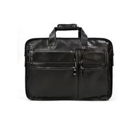 YIORYO Porte-documents en cuir for hommes, sac à bandoulière for ordinateur portable, sac à bandoulière, voyage d'affaires, étui attaché de travail(Black)