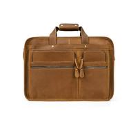 YIORYO Porte-documents en cuir for hommes, sac à bandoulière for ordinateur portable, sac à bandoulière, voyage d'affaires, étui attaché de travail(Brown)