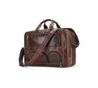 YIORYO Porte-documents en cuir for hommes, sac de messager d'affaires, sac for ordinateur portable, étui attaché, convient à un ordinateur portable de 15,6 pouces(Brown)