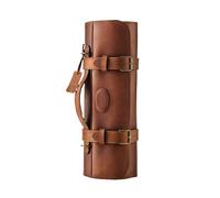 YIORYO Sac enroulable en cuir pour ranger les couteaux : 8 fentes pour couteaux et une poche zippée. Étui en cuir durable pour couteaux avec bandoulière réglable.