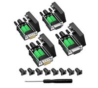 YIOVVOM Connecteur DB9 vers terminal de câblage RS232 D-SUB femelle et mâle - Module sans soudure avec boîtier (2 adaptateurs femelles + 2 adaptateurs mâles)