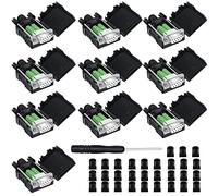 YIOVVOM Lot de 10 connecteurs DB9, DB9 sans soudure RS232 D-SUB femelle, port 9 broches, adaptateur blanc vers connecteur de borne, module de signal avec étui