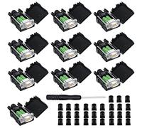 YIOVVOM Lot de 10 connecteurs DB9 mâles, connecteurs RS232 à 9 broches, carte module adaptateur série D-SUB RS485 sans soudure avec bornes à vis, étui, boulons longs