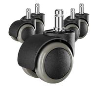 YIOVVOM Lot de 5 roues de rechange universelles de 5,1 cm et de 11 mm pour chaise de bureau - Protection du sol - Plastique PU - Taille standard - Noir/gris