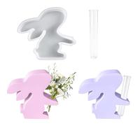 YIPFEN 1 Moule en Silicone Lapin, Moule Vase en Résine, Vase Décoratif en Époxy, Station de Propagation DIY pour Plantes, Cadeaux de Pâques