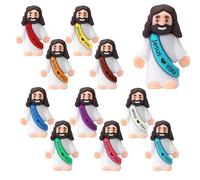 YIPFEN 10 Mini-figurines de Jésus, jouet classique du Christ, idéal pour enfants, fêtes religieuses, école du dimanche, travaux manuels, cadeaux de baptême (3 x 1,5 x 3,5 cm)