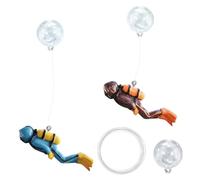 YIPFEN 2 pièces décoration aquarium, petits plongeurs flottants accessoires pour aquarium, ornements amusants pour poissons, adaptés à tous types d'aquariums et poissons, bassin aquatique