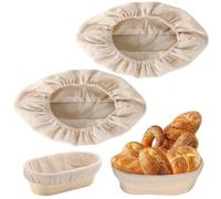 YIPFEN 2 Pièces Paniers à Pain Doublés en Tissu de Lin, Panier a Granules pour Insert, Insert pour Corbeille à Pain avec Taille élastique, Accessoire de Banneton pour Pain Pâtisserie