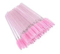 YIPFEN 50PCS Disposable Eyelash Brushes,Disposable Eyelash Brushes,Eyebrow Brush,goupillon cils,Mascara Makeup Tool,Crystal Handle Applicator (Pink)
