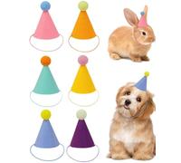 YIPFEN 6 Mini Chapeaux Anniversaire pour Animaux - Chapeaux de Fête pour Chiens, Chats, Peluches. Décoration Festive & Photos Mémorables.