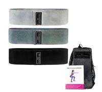 YIPFEN Amonax 3 Bande Elastique Musculation en Tissu pour Jambes et Squat Bande de Resistance Fitness Femme et Homme Noir Gris