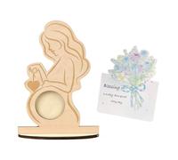 YIPFEN Cadre photo échographie + Carte de vœux, cadre en bois pour sonogramme bébé, cadeau spécial grossesse, baby shower ou Gender Reveal, décoration idéale pour futurs parents