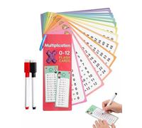 YIPFEN Cartes Table de Multiplication, Lot de 15, Eau Lavable & Clair | Apprentissage Structuré, Soutien devoirs Primaire, Cadeau Rentrée Scolaire