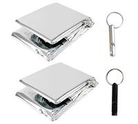 YIPFEN Couvertures Thermiques d'Urgence Réutilisables, Extra Large, Couverture de Survie et Couverture Survie Réutilisable pour La Survie Extérieure, Avec Sifflet de Secours (210×160cm)