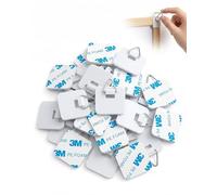 YIPFEN Crochets Adhésifs Lot de 30 Petits Carrés - Accroches Murales Solides sans Perçage pour Cadres Photos, Installation Facile & Rapide.