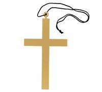 YIPFEN Croix de Prêtre, 1 Pièce, Accessoire de Costume pour Prêtre, Évêque, Carnaval, Déguisement, Fête à Thème, Halloween, Priest Cross Necklace (24 cm)
