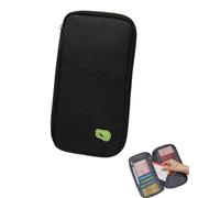 YIPFEN Étui pour Passeport, avec Grande capacité, pour Homme et Femme, étanche, Portable, pour Carte d'identité, Billet, Stylo et Documents de Voyage (Noir)